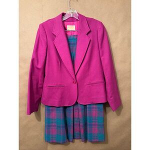 Pendleton Blazer & Skirt Suit Set Wool